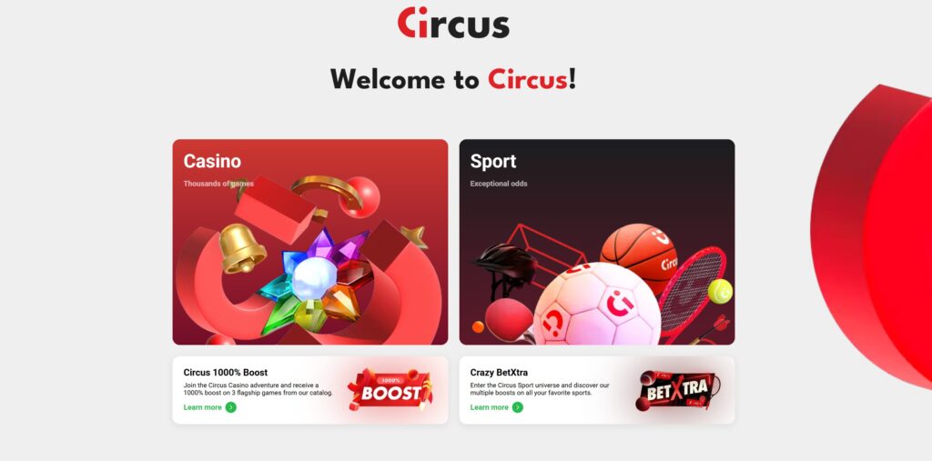 Circus Casino – online casino startpagina met welkomstbonus en loyaliteitsprogramma