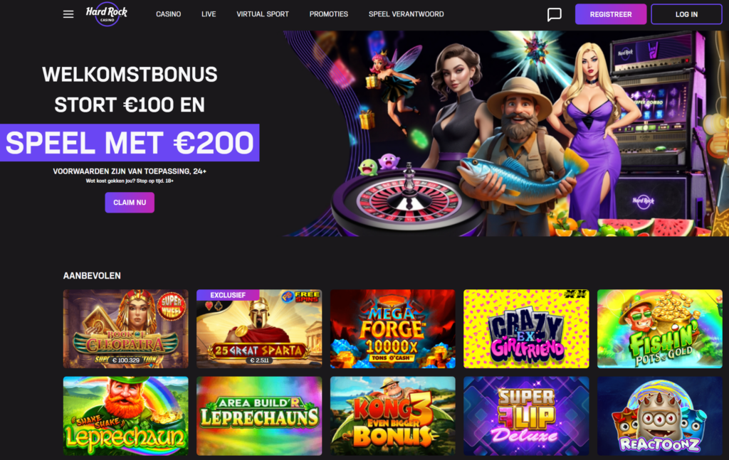 Hard Rock Casino – online casino startpagina met keuze uit drie welkomstbonussen
