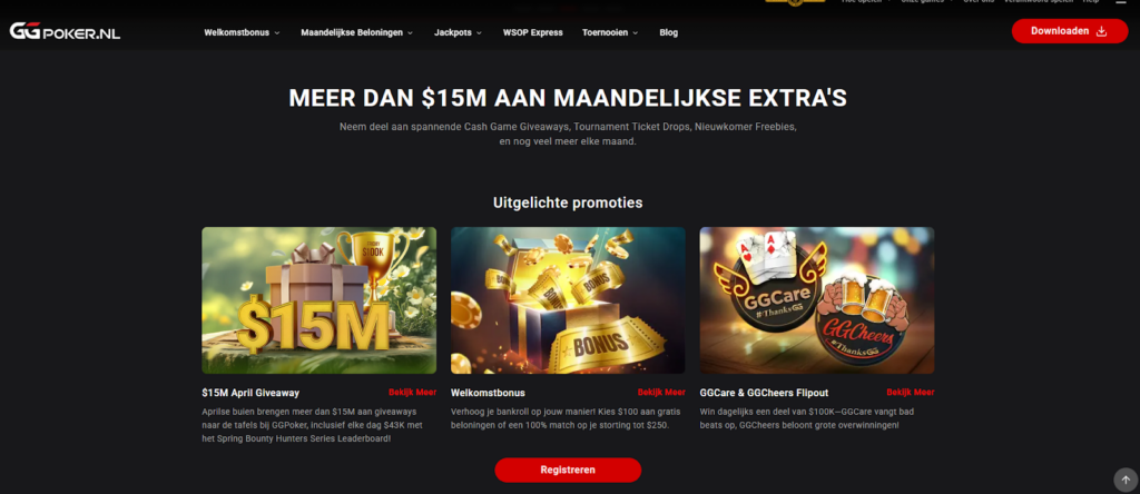 GG Poker - Bekende online poker aanbieder met $15M aan maandelijkse beloningen