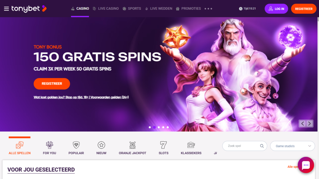 Bonussen bij Tonybet no iDIN casino