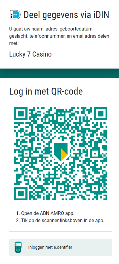 iDIN gegevens verificatie bij ABN AMRO