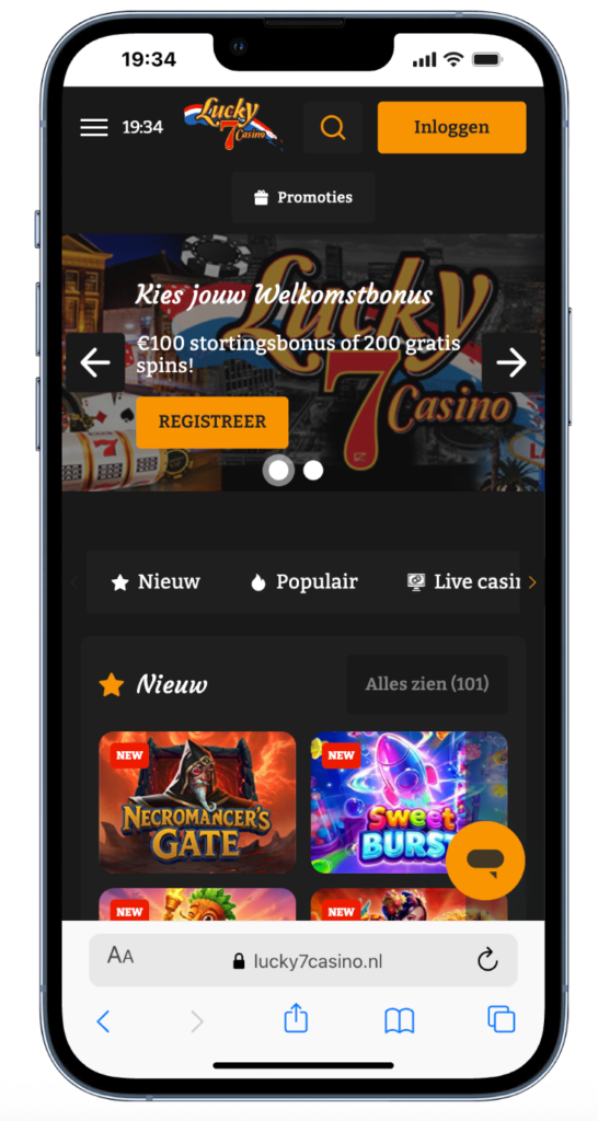 Lucky 7 Casino – startpagina met hoge RTP